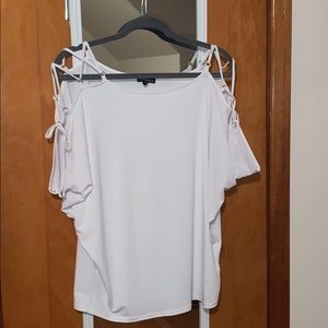 White Tie-Shoulder Blouse